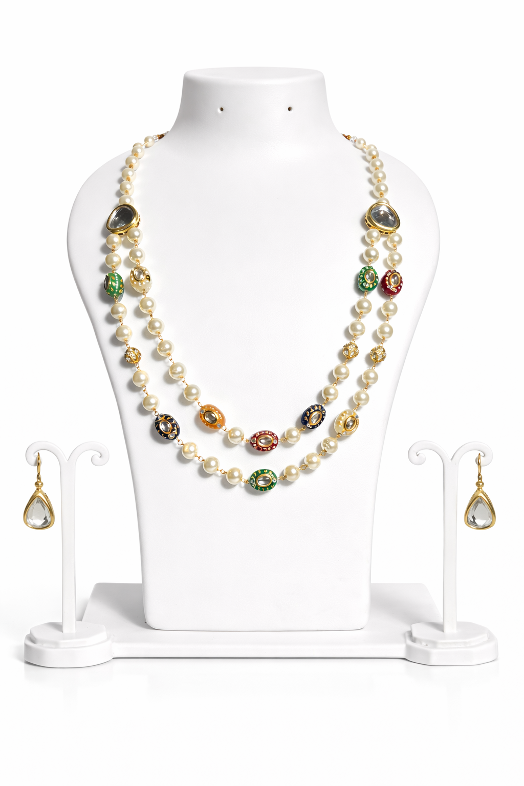 Navratan Pearl Heritage Layered Set