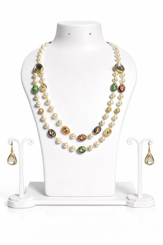 Navratan Pearl Heritage Layered Set