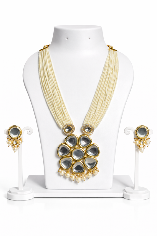 Noor Kundan Pearl Statement Set