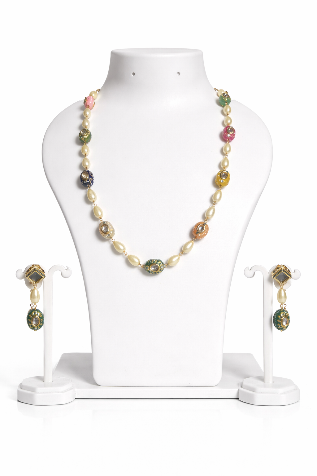 Rangrez Pearl Charm Necklace Set