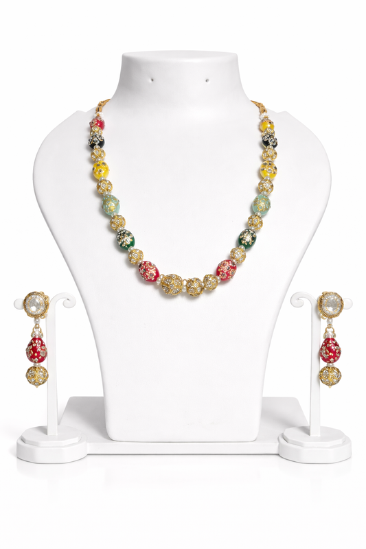 Rangmaya Polki Bead Necklace Set