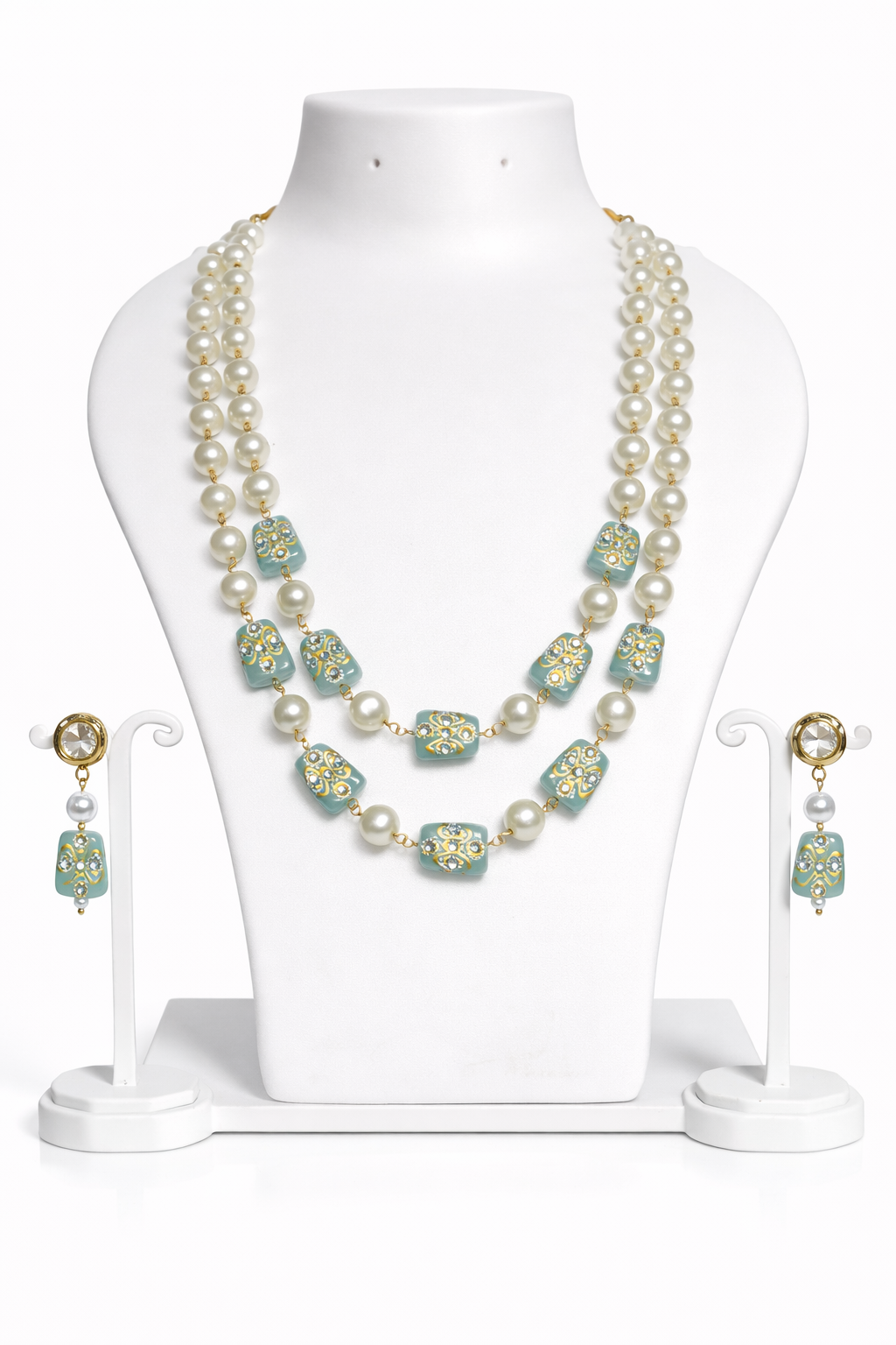 Neerja Pearl Meenakari Layered Necklace Set