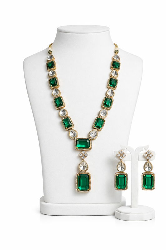 Emerald Royale Statement Necklace Set
