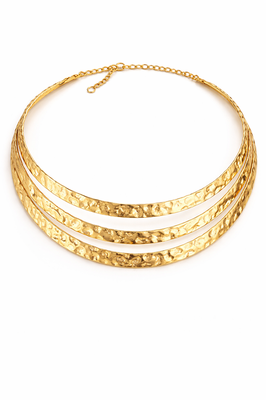 Hammered Layer Collar Necklace