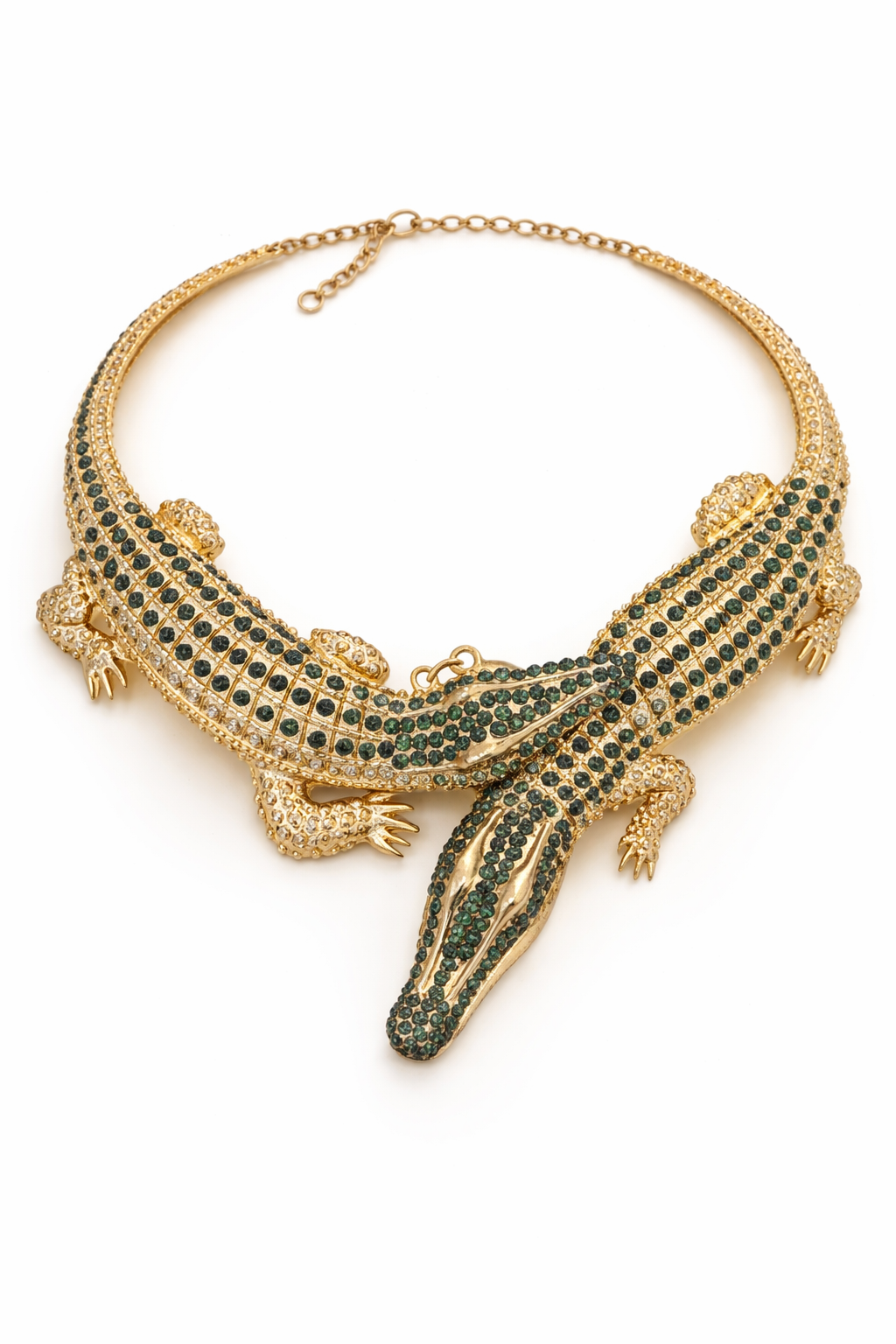 Emerald Crocodile Statement Collar