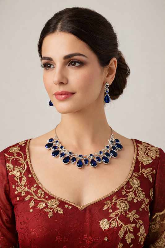 Midnight Teardrop Sapphire Set