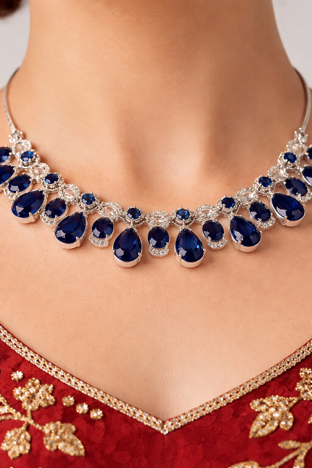 Midnight Teardrop Sapphire Set