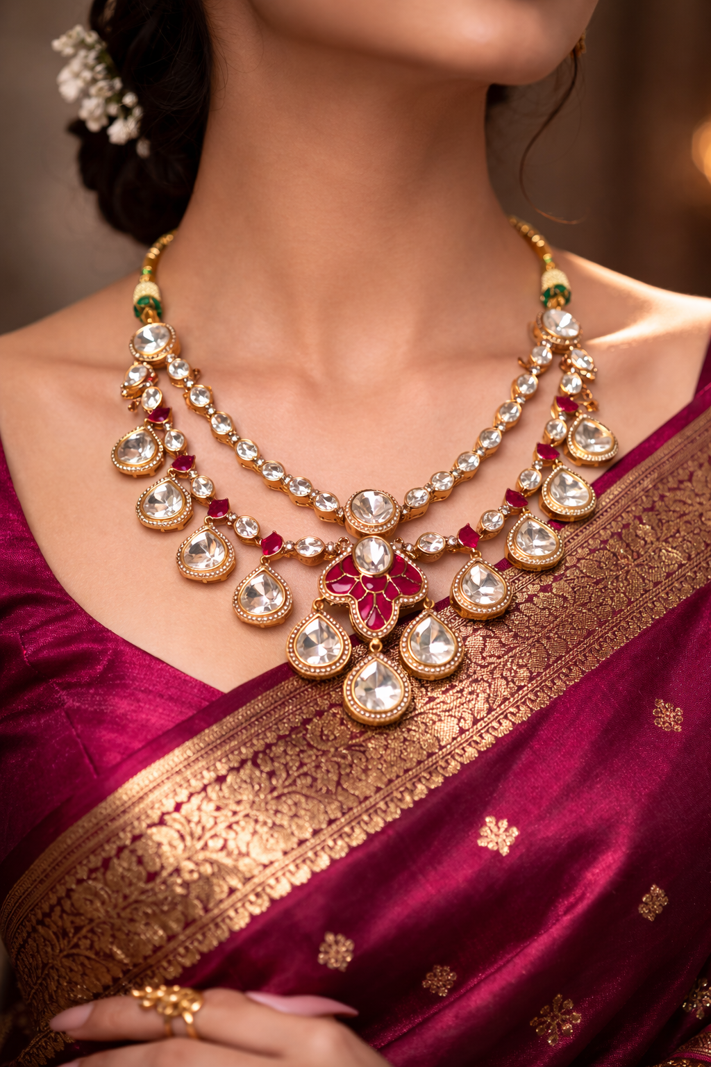 Rani Kundan Petal Necklace