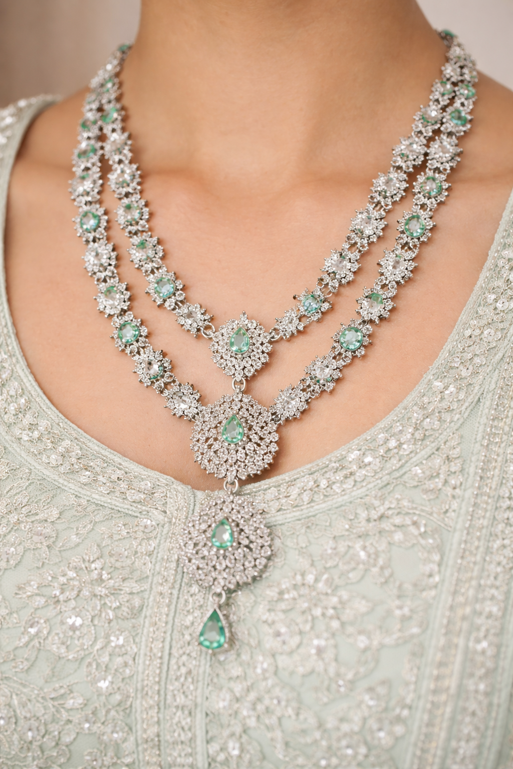 Mint Royale Double-Layer Necklace Set